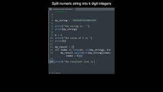 Split numeric string into k digit integers in Python | Python Examples | Python Coding Tutorial