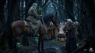 The witches' gathering. Horse into man transformation.