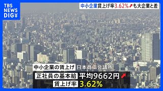 中小企業の賃上げ率3.62%↑　一方で大企業の賃上げ率は下回る　日商の調査｜TBS NEWS DIG