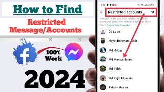 How to Find Restricted Message on Messenger 2024 ||  How to Unrestricted on Messenger 2024