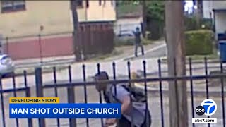Man runs away as suspect shoots outside South L.A. church