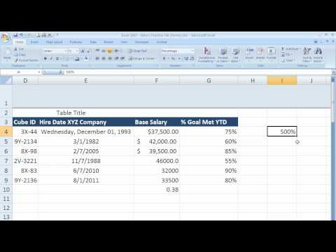 How to use percentage formatting in Excel 2007 (Excel 07-011) How to use percentage formatting in Excel 2007 (Excel 07-011)