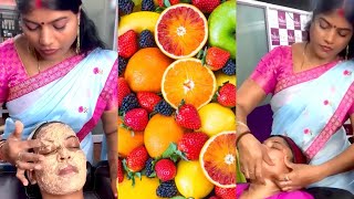 Facial with natural fruits tutorial. வீட்டிலேயே ஃப்ரூட் பேசியல் செய்வது எப்படி? #skincare #facial