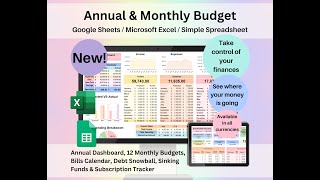 Tutorial for the Annual \u0026 Monthly Budget Spreadsheet #tutorial #spreadsheets