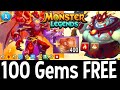 Monster Legends Demon Ancestral + 100 Gems FREE! Treasure Cave Conjuring Diabolus Hellbringer Anax