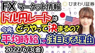 FXマーケット情報：今夜は米雇用統計!!ドル円レートはどうやって決まるの？平均時給に注目する理由とは？★経済指標やニュースを毎日配信するマーケット情報番組（2022年6月3日配信）