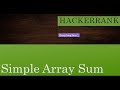 Hackerrank: Simple Array Sum
