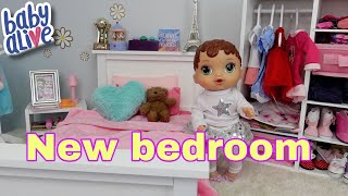 Baby Doll Bedroom Tour Abby's new bedroom New Furniture Set for dolls