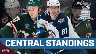 How divided are the Central Division standings and where do the Colorado Avalanche stand?