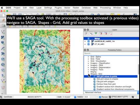 QGIS - SAGA Extract Raster Values To Points - YouTube