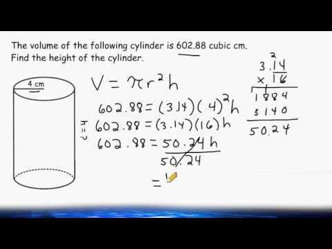 Find The Height Of A Cylinder When Given The Volume And Radius Find The Height Of A Cylinder When Given The Volume And Radius