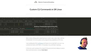 Custom CLI Commands in SR Linux