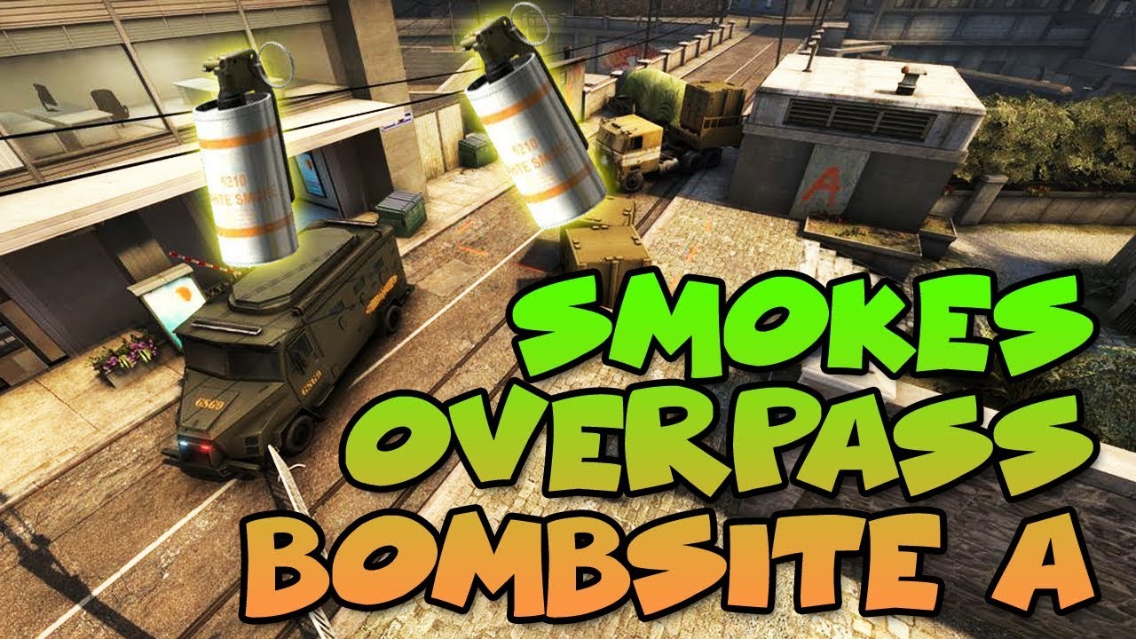 CSGO - Smokes TR Overpass - Bombsite A - YouTube