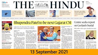 13 September 2021 | The Hindu Newspaper Analysis | Current affairs 2021 #UPSC #CSE #SSC