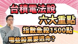 高憲容【操盤高手】台積電法說六大重點 指數急殺1500點 哪些股票要逃命？逢低布局要買誰？20240719