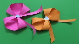 How to make an easy beautiful Origami paper Bow tutorial/Ribbon Origami Bow Folding Instructions