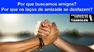 Aula com Vassoler: Por que buscamos amigos? Por que os laços de amizade se desfazem?