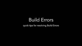 Build Errors