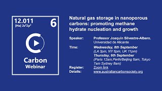 Carbon Webinar 6 - Natural Gas Storage in Nanoporous Carbons by Prof. ​Joaquín Silvestre-Albero