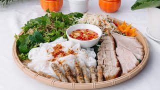 Đảo Nam Du Ăn Sáng Bánh Ướt Thị Heo nướng.