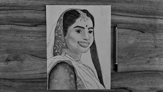 Pencil Sketch Of Mumukshu Vidhi Kumari Nanesha (Sadhviji shree Veervachanprabha shreeji M.S)