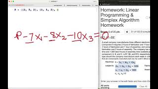 Simplex Algorithm with Mathematica and Pearson, Part 2