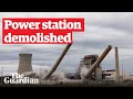 Watch as giant chimney stacks of former NSW coal-fired Wallerawang power station are demolished