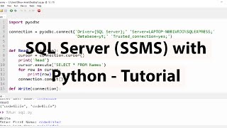 SQL Server (SSMS) - Python Tutorial