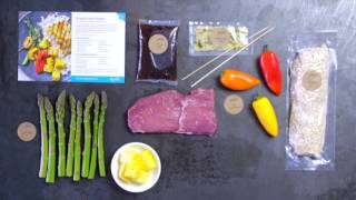 Gobble | Steak with Asparagas Pineapple Skewers | Dinner Solved