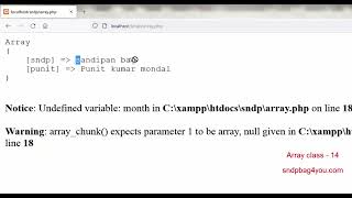 Array class 14 Array_chunk function with php programming | web development in bangla