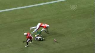 Dante Marsh hit on Fred Stamps - July 20, 2012