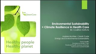 Environmental Sustainability and Climate Resilience in Health Care