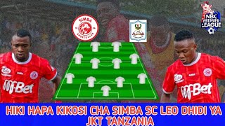 🔴🔴HIKI HAPA KIKOSI CHA SIMBA SC LEO DHIDI YA JKT TANZANIA | NBC Premier League Simba Vs JKT TANZANIA