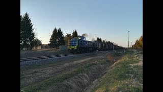 ST48-034 ze składem wagonów hbbillns | Orzeszkowo