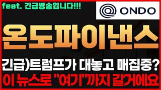 [온도파이낸스 코인] 긴급! 트럼프가 대놓고 매집중?! 이 뉴스로 \