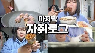 마지막 자취로그😂🏠ㅣ베이컨 치즈말이, 짜계치, 혼술라방 -VLOG