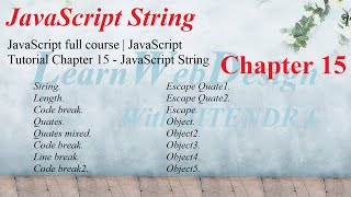 JavaScript full course | JavaScript Tutorial Chapter 15 - JavaScript String