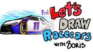 Let's Draw Race Cars with Boris - Ep 11  Denny Hamlin's FedEx NASCAR Camry