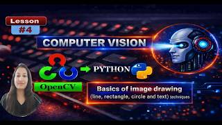 OpenCV Python Lesson #4 - Basics of image drawing (line, rectangle, circle and text) techniques