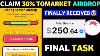 Tomarket 30% Airdrop Claim and Withdraw | Tomarket Final Task | Tomarket Snapshot | Tomarket Update