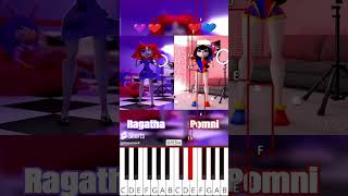 Pomni x Ragatha ZAI ZAI MEOW MEOW(@M3lw)The Amazing Digital Circus Animation - Octave Piano Tutorial