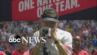 96-year-old WWII vet performs at US soccer match