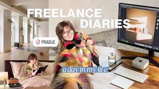 a cozy WORK FROM HOME 👩🏽‍💻☕️ vlog | Freelance Diaries