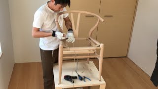 椅子作り。ペーパーコードを張ってみた。