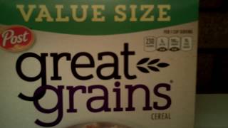 Review of Post great grains raisin cluster crunch cereal