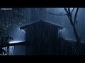 Get Over Insomnia with Heavy Rain & Robust Thunder Sounds Pierces a Tin Roof of Forest Farm at Night