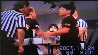 2007年11月24日ＪＡＷＡ全日本アームレスリング選手権大会60ＫＧライトハンド準優勝2位初めての師匠超え／山本敏久