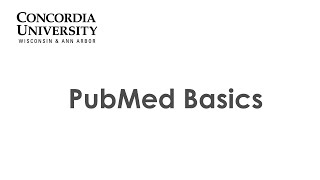 PubMed Basics