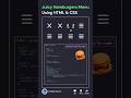 Animated Juicy Hamburger Menu Using HTML CSS 🤯 #cssanimation #html