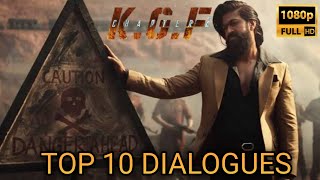 KGF Chapter 2 | Top 10 Dialogues of Rocky 🔥 | Full HD | Filmy Scenes